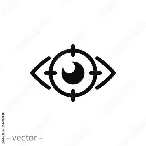 vision icon, target eye linear sign on white background - vector illustration eps10