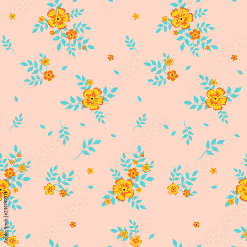 Fashionable pattern in small flowers. Floral seamless background for textiles, fabrics, covers, wallpapers, print, gift wrapping and scrapbooking. Raster copy