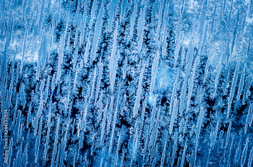 abstract frozen background on the winter window