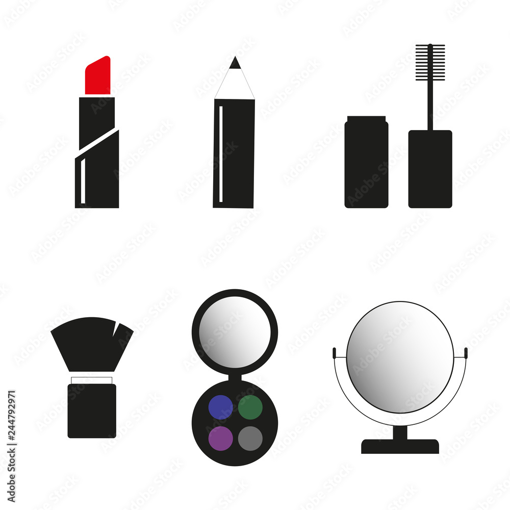 cosmetics icons set