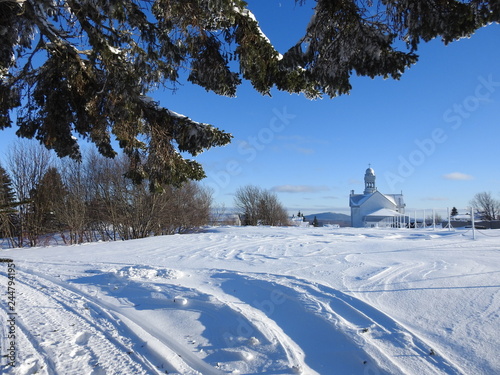 Church of St. Apolline in winter photo