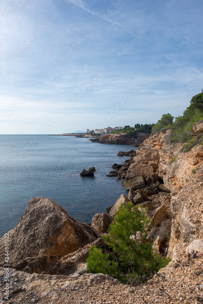 The coast of ametlla mar on the coast of tarragona
