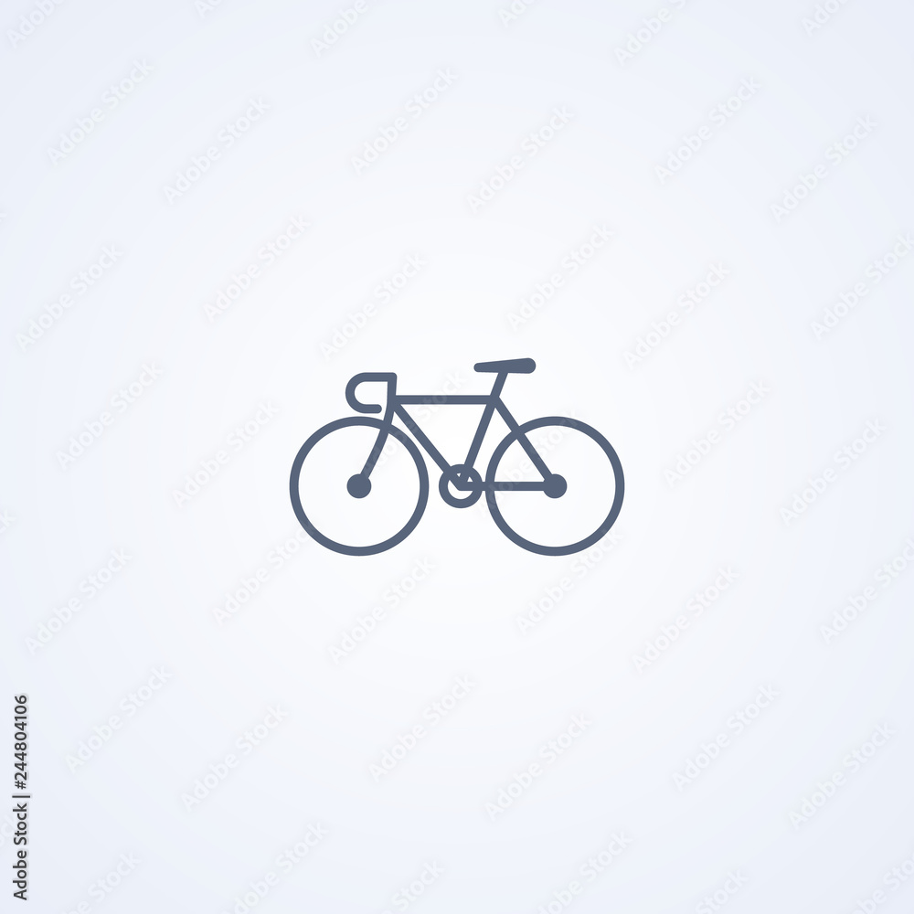 Road bike, vector best gray line icon Road bike, vector best gray line icon