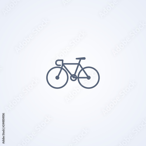 Road bike, vector best gray line icon