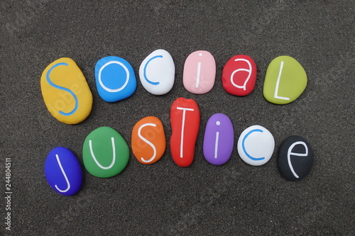 World Day of Social Justice on February celebrated with colored stones photo