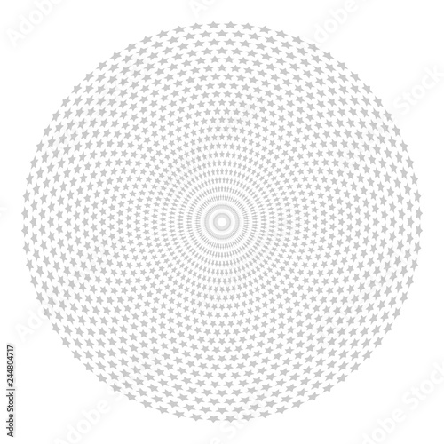 Geometric stars pattern. Circle design element.