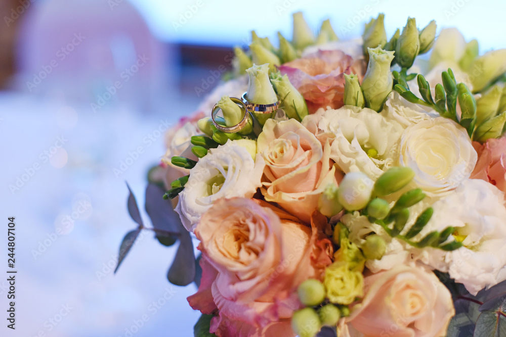 Beautiful wedding bouquet of different colors. Beautiful wedding bouquet of different colors.