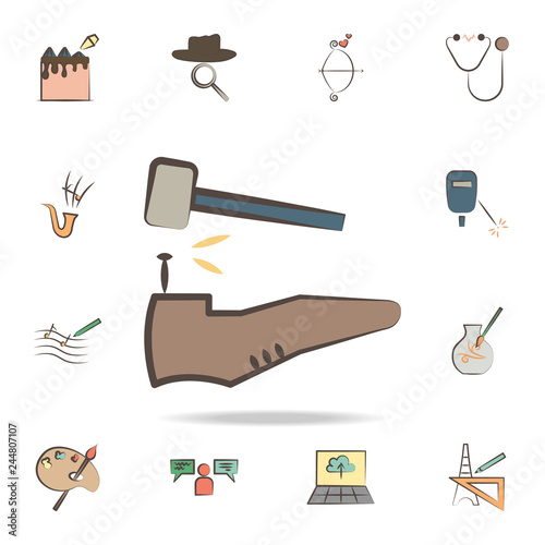 shoemaker tools icon. Detailed set of tools of various profession icons. Premium graphic design. One of the collection icons for websites, web design, mobile app