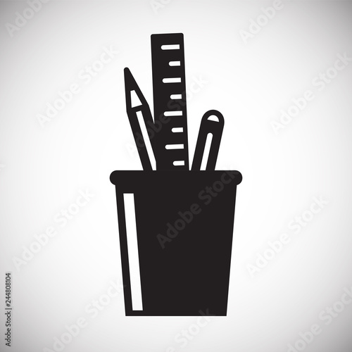 Shool supplies icon on white background for graphic and web design, Modern simple vector sign. Internet concept. Trendy symbol for website design web button or mobile app