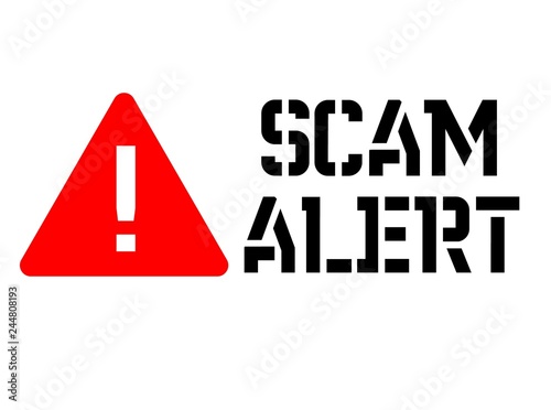 Scam alert attention sign