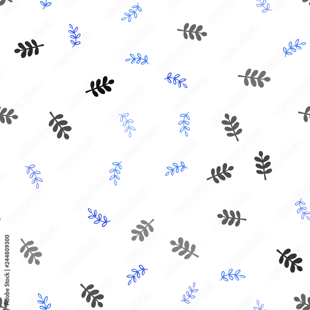 Light BLUE vector seamless abstract design with leaves. Light BLUE vector seamless abstract design with leaves.