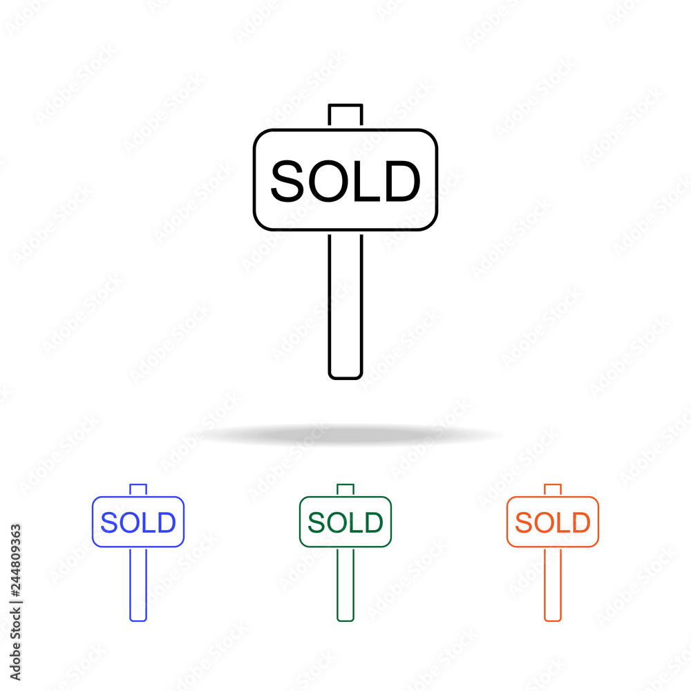 Sold signboardicon. Elements of real estate in multi colored icons. Premium quality graphic design icon. Simple icon for websites, web design, mobile app Sold signboardicon. Elements of real estate in multi colored icons. Premium quality graphic design icon. Simple icon for websites, web design, mobile app
