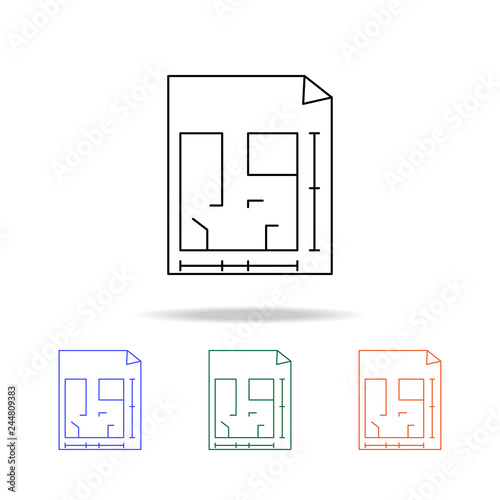 Area square house icon. Elements of real estate in multi colored icons. Premium quality graphic design icon. Simple icon for websites, web design, mobile app