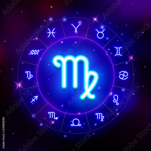 Virgo zodiac sign, horoscope symbol, vector illustration
