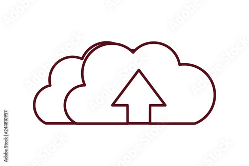 download cloud with objects isolated icon