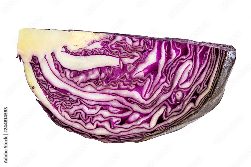 Fresh red cabbage isolated on white background with clipping path Fresh red cabbage isolated on white background with clipping path
