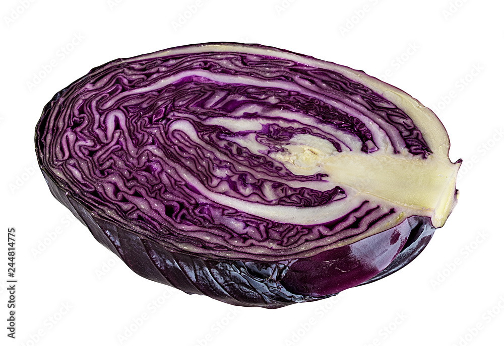 Fresh red cabbage isolated on white background with clipping path Fresh red cabbage isolated on white background with clipping path
