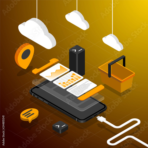 Isometric perspective iPhone X for native application developers
