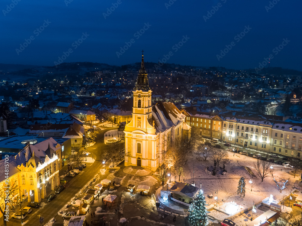 Obraz premium Bird eye view of Szekszard