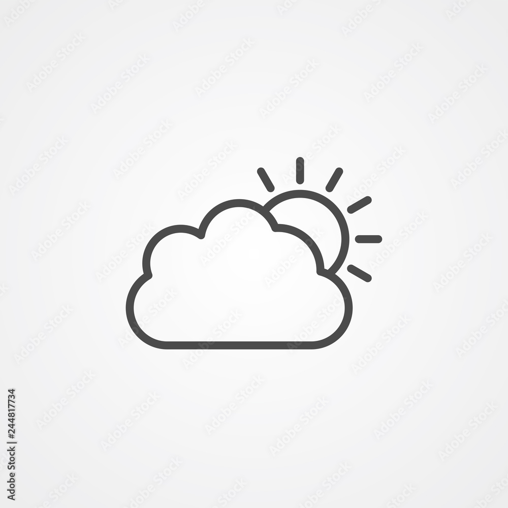 Sun and cloud vector icon sign symbol Sun and cloud vector icon sign symbol