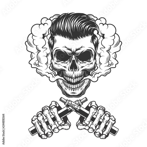 Vintage monochrome vaping concept