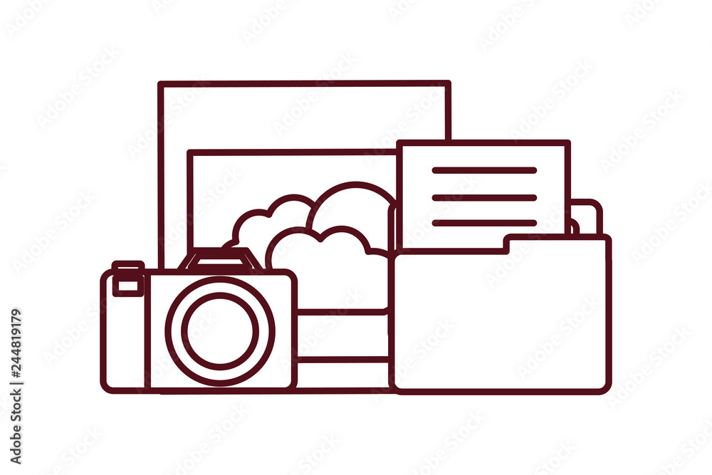 camera with set icons isolated icon camera with set icons isolated icon