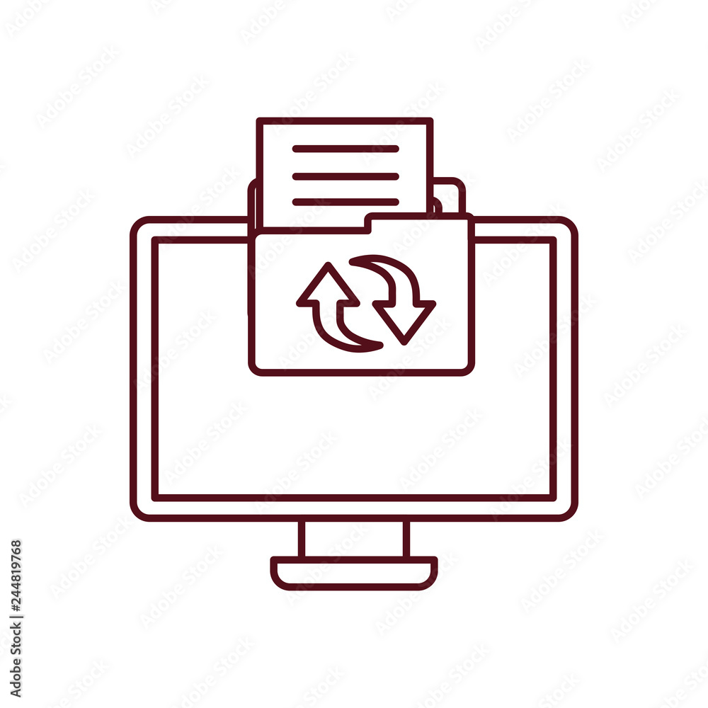 computer screen with objects isolated icon computer screen with objects isolated icon
