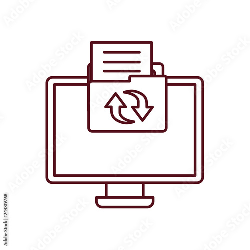 computer screen with objects isolated icon