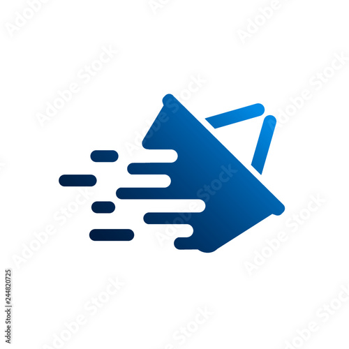 Fast delivery basket shopping app icon logo