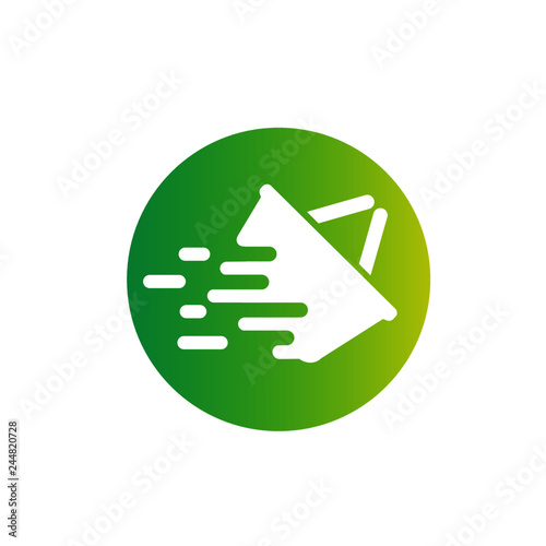 Fast delivery basket shopping app icon logo