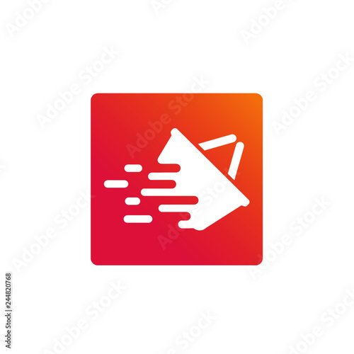 Fast delivery basket shopping app icon logo