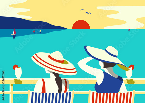 Summer seaside relax poster