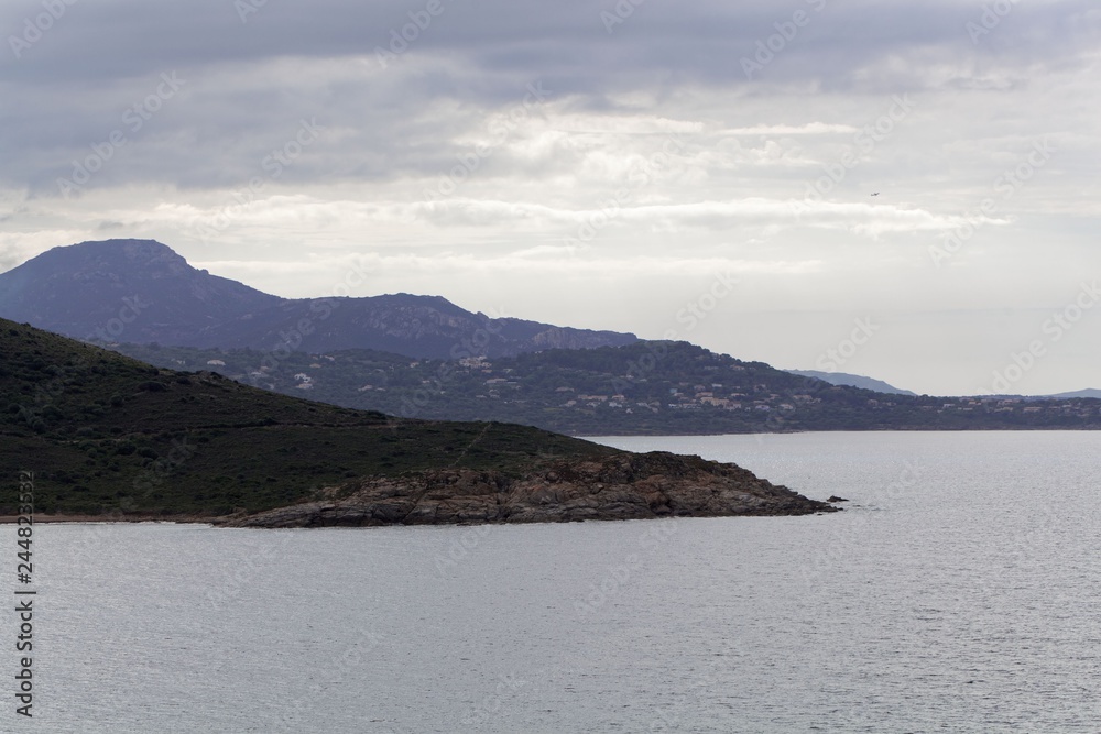Landscape at the coast in Northern Corsica near Ile Rousse.