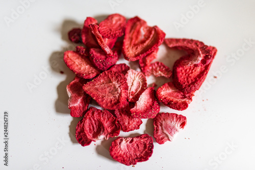 close up of freeze dried strawberries