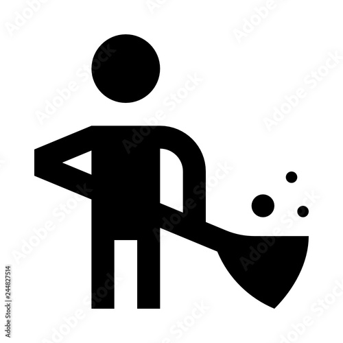 Janitor cleaning man