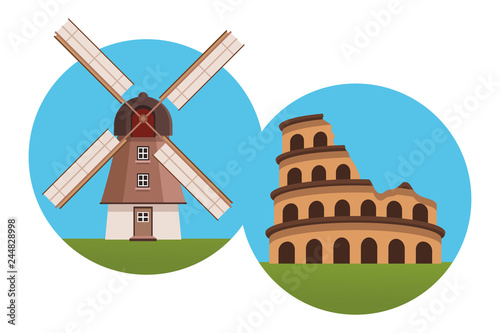 holand windmill and roman circus photo
