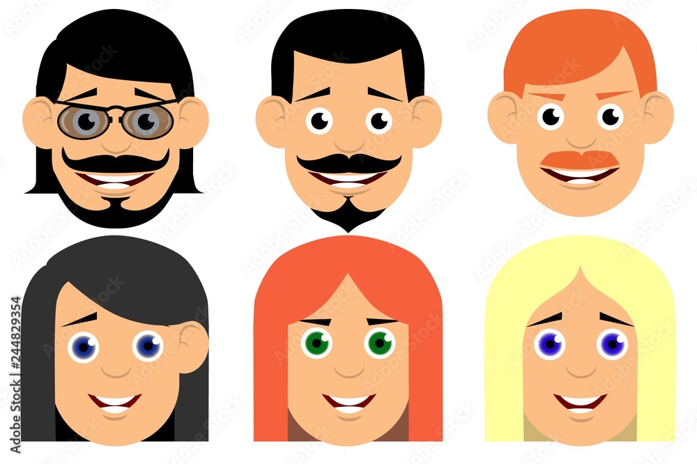 Set of avatars. Flat icons. Characters for web. Set of avatars. Flat icons. Characters for web.