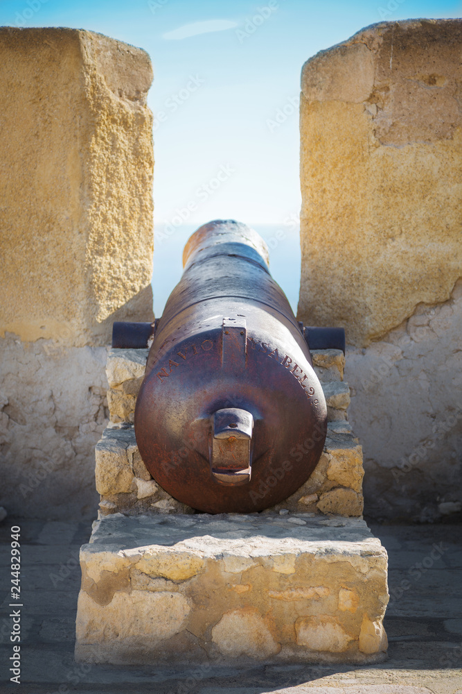 cannon in the wall of the fortress