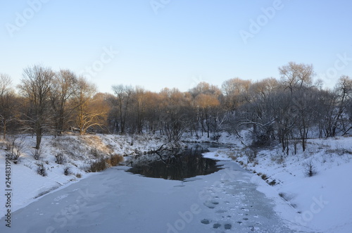 winter landscape with river © starichok077