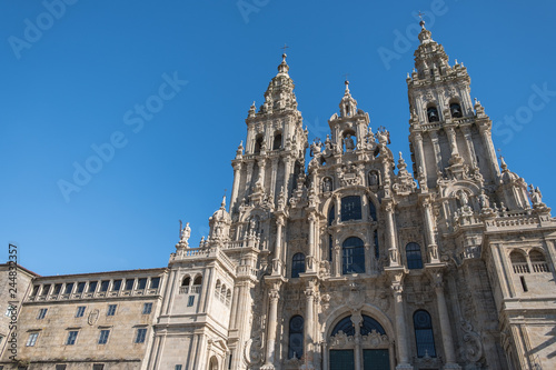 Fachada del Obradoiro, Catedral de Santiago de Compostela. Patrimonio de la Humanidad. Galicia, Epaña.