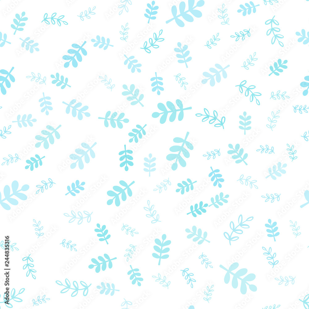 Light Blue, Green vector seamless doodle background with leaves, branches. Light Blue, Green vector seamless doodle background with leaves, branches.