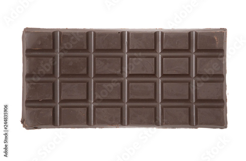 close up a chocolate bar isolated on white