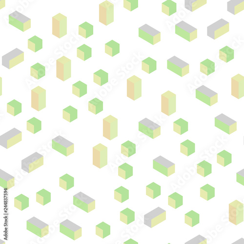 Light Green, Red vector seamless, isometric cover in polygonal style.