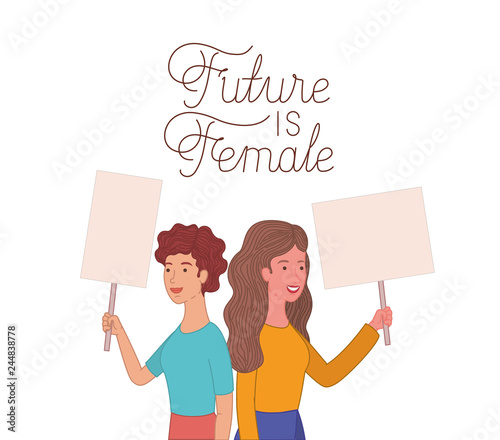 women with label future is female avatar character photo