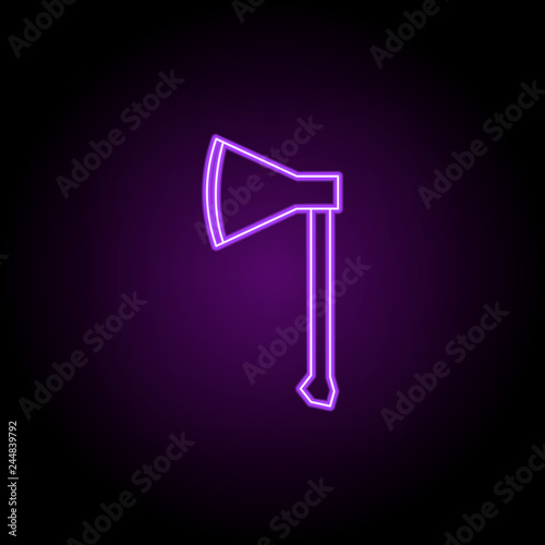 axe icon. Elements of Eco in neon style icons. Simple icon for websites, web design, mobile app, info graphics