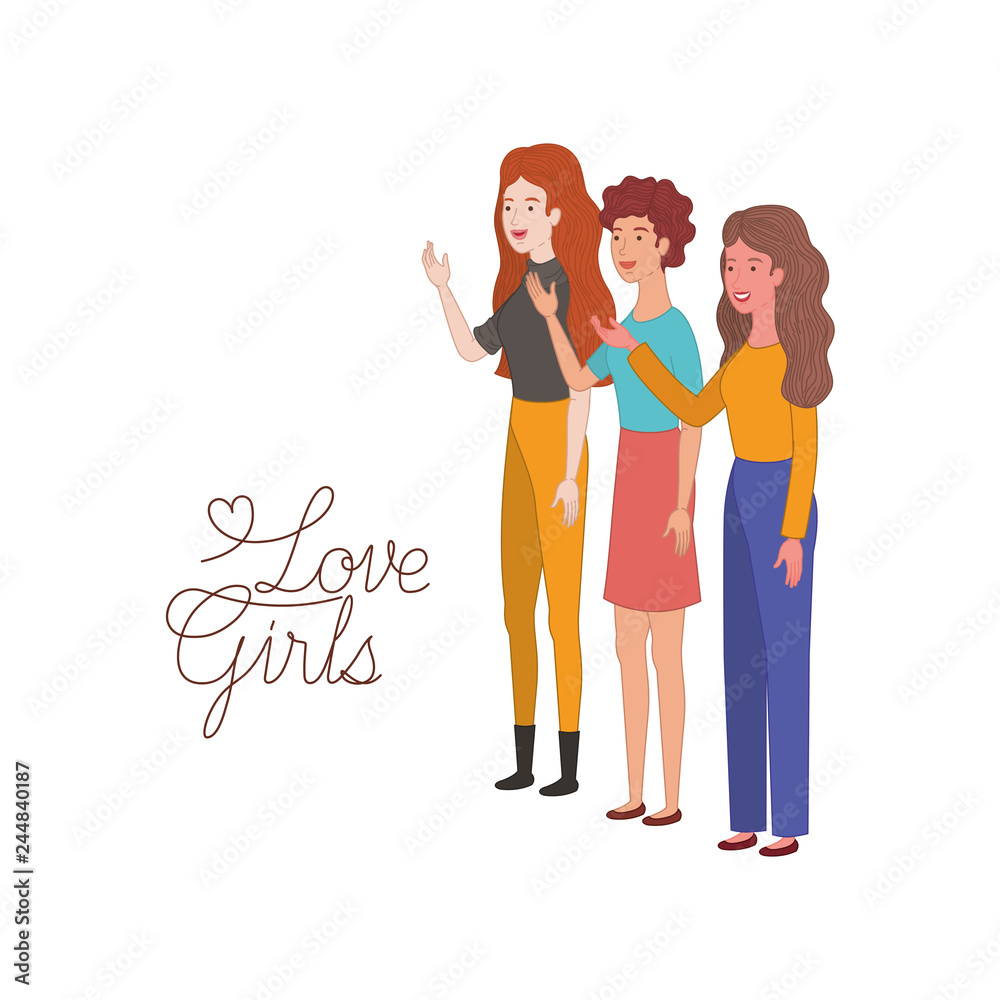 Fototapeta premium women with label love girl character