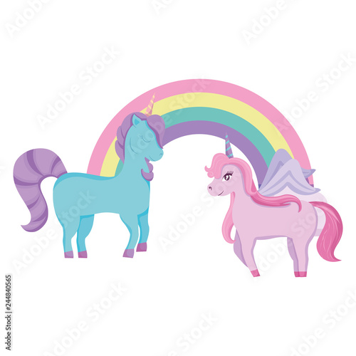Cute unicorn and rainbow design