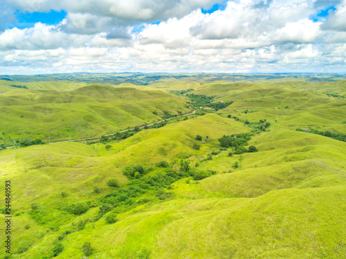 Aerial view of sidehill at Sumba Island  Indonesia