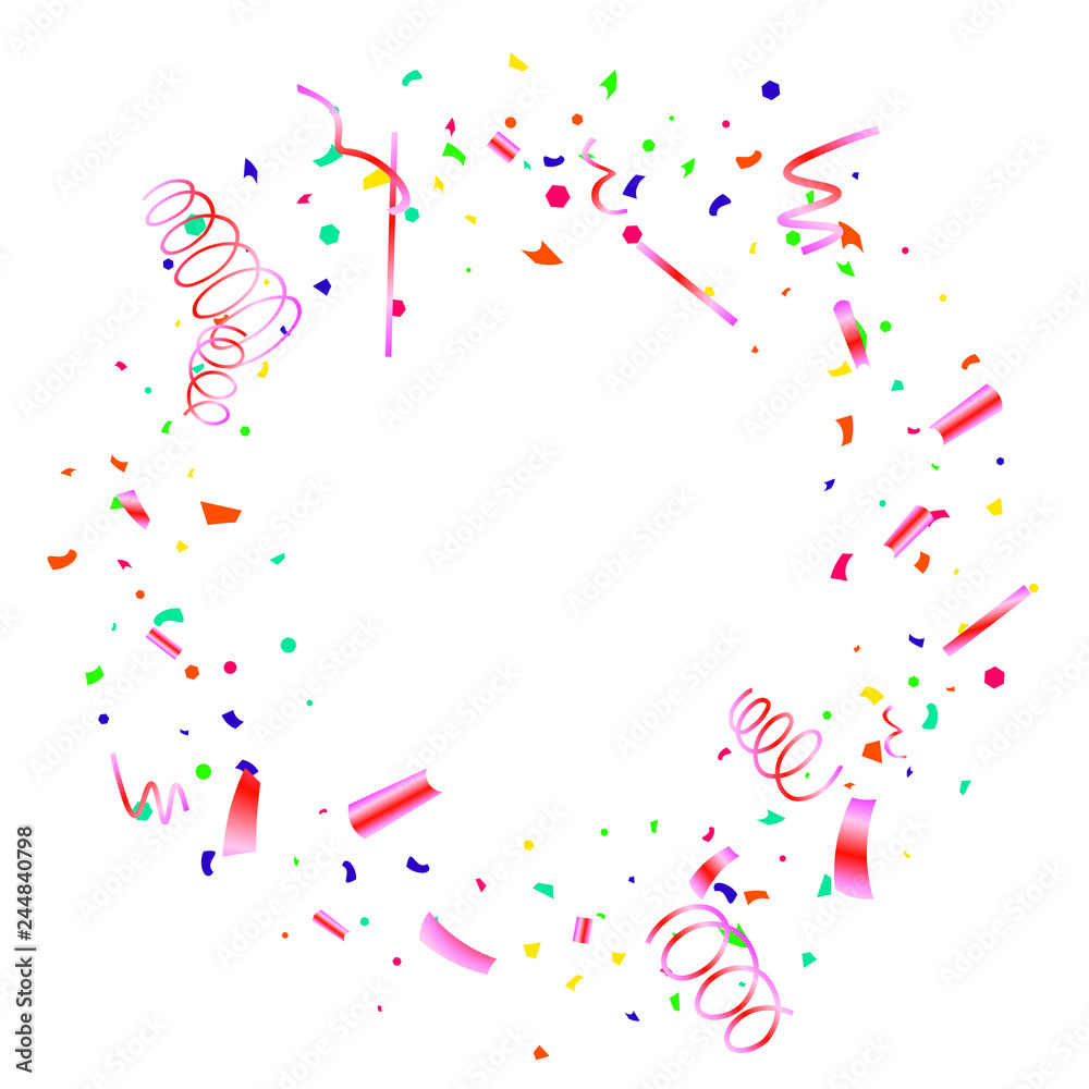 Fototapeta premium Colorful confetti on white background.