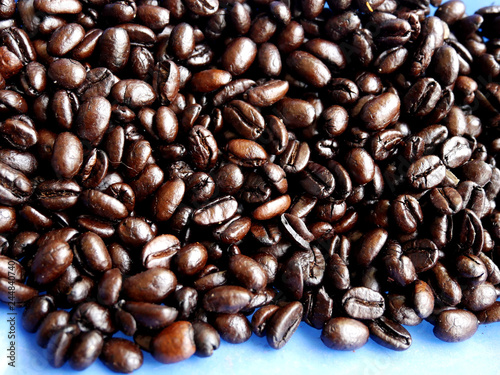 Background of freshly ground coffee beans.
